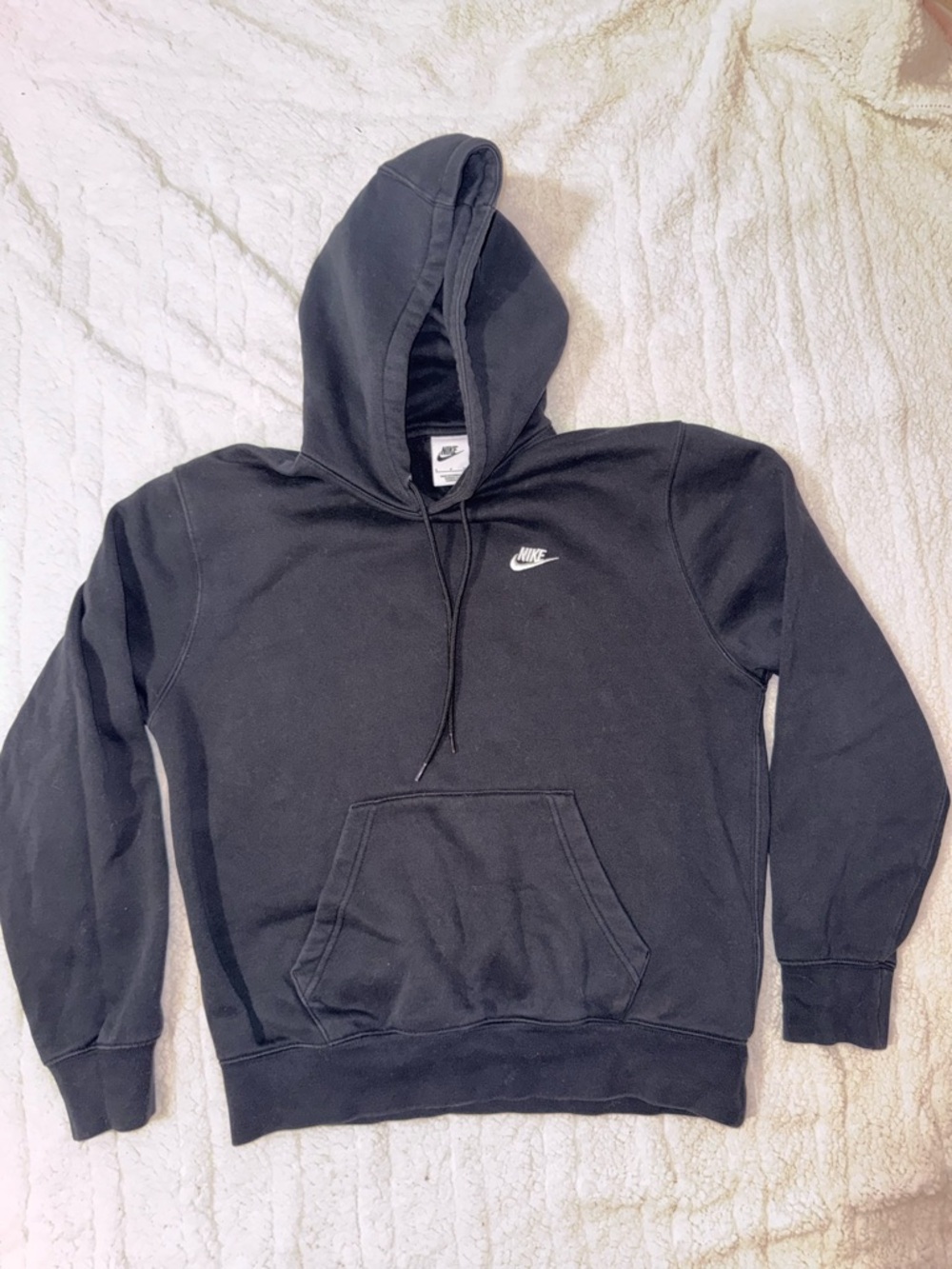 Nike Black Pullover Hoodie with White Swoosh